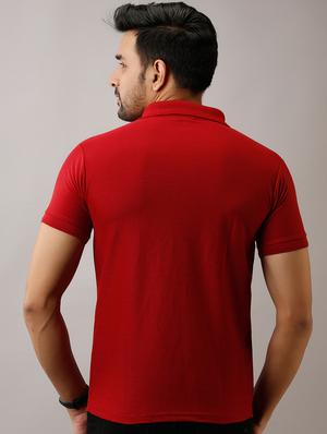 maroon solid polo t-shirt - 17657780 - Standard Image - 3