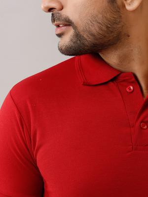 maroon solid polo t-shirt - 17657780 - Standard Image - 5