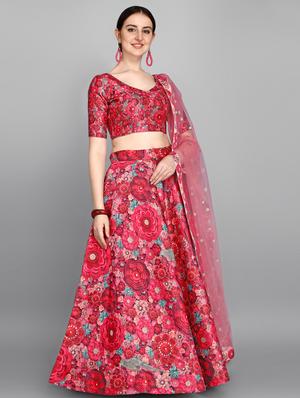 blue silk flared lehenga - 17658155 - Standard Image - 2