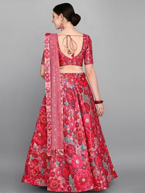 blue silk flared lehenga - 17658155 - Standard Image - 3