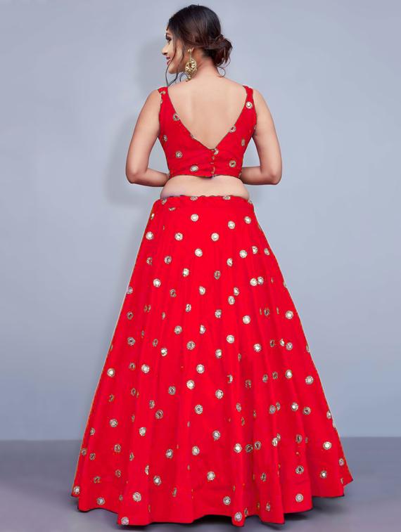 embroidered flared lehenga - 17658235 - Zoom Image - 2