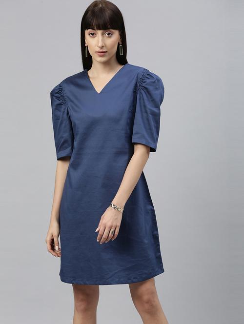 puff sleeved sheath dress - 17658436 - Standard Image - 1