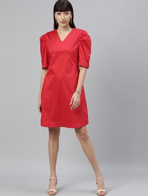 puff sleeved sheath dress - 17658437 - Standard Image - 4