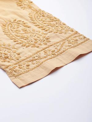 ada hand-embroidered beige chikankari tapered pant - 17658457 - Standard Image - 7