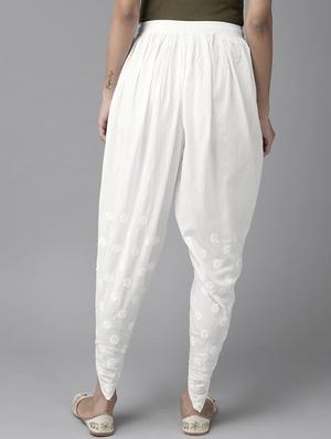 ada hand-embroidered white chikankari dhoti salwar - 17659175 - Standard Image - 3