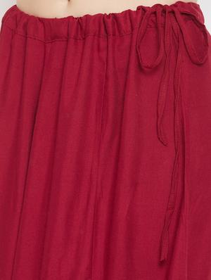 maroon rayon flared skirt - 17659275 - Standard Image - 5