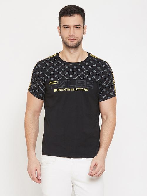 black printed cut & sew t-shirt - 17659288 - Standard Image - 1