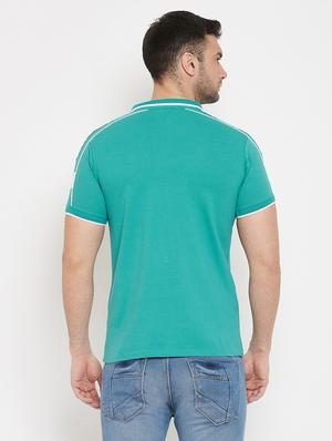 green taped collared t-shirt - 17659301 - Standard Image - 3
