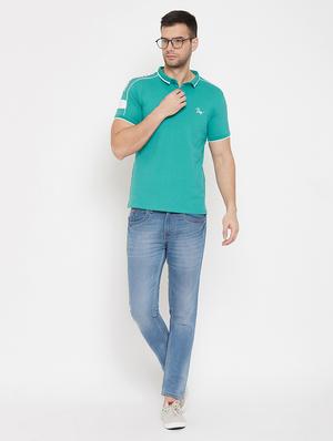 green taped collared t-shirt - 17659301 - Standard Image - 4