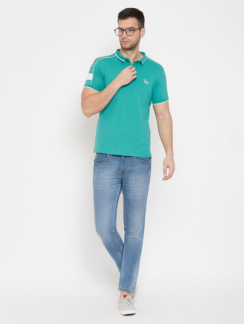 green taped collared t-shirt - 17659301 - Zoom Image - 4