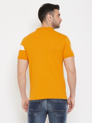mustard printed collared t-shirt - 17659307 - Standard Image - 3