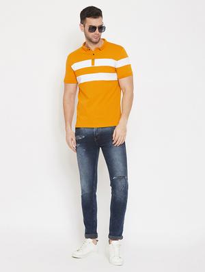 mustard printed collared t-shirt - 17659307 - Standard Image - 4