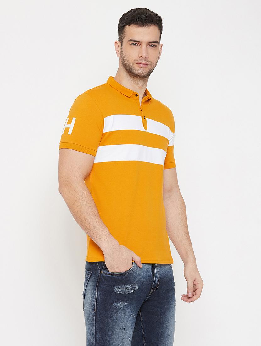 mustard printed collared t-shirt - 17659307 - Zoom Image - 2