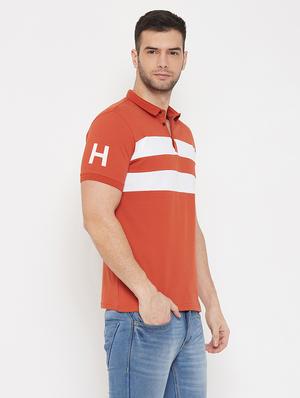 rust printed collared t-shirt - 17659308 - Standard Image - 2