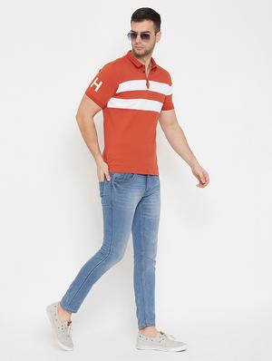 rust printed collared t-shirt - 17659308 - Standard Image - 4