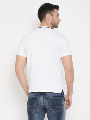 white solid collared t-shirt - 17659309 - Standard Image - 3