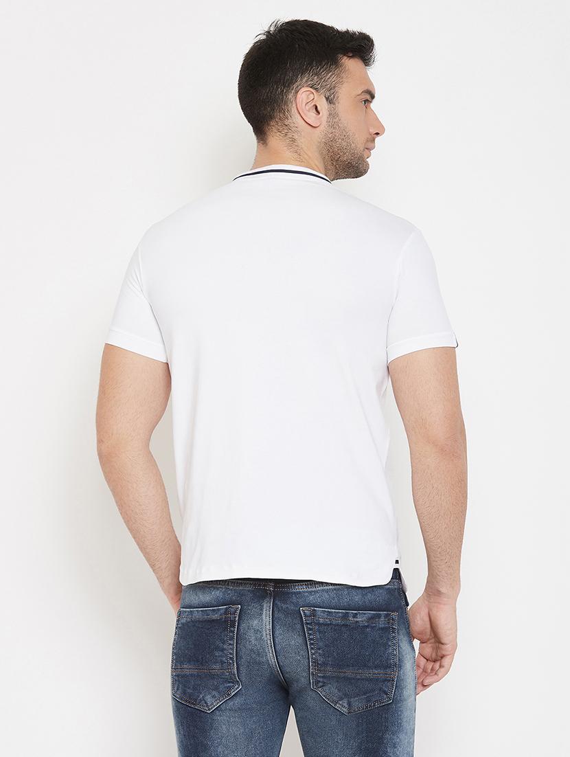 white solid collared t-shirt - 17659309 - Zoom Image - 3