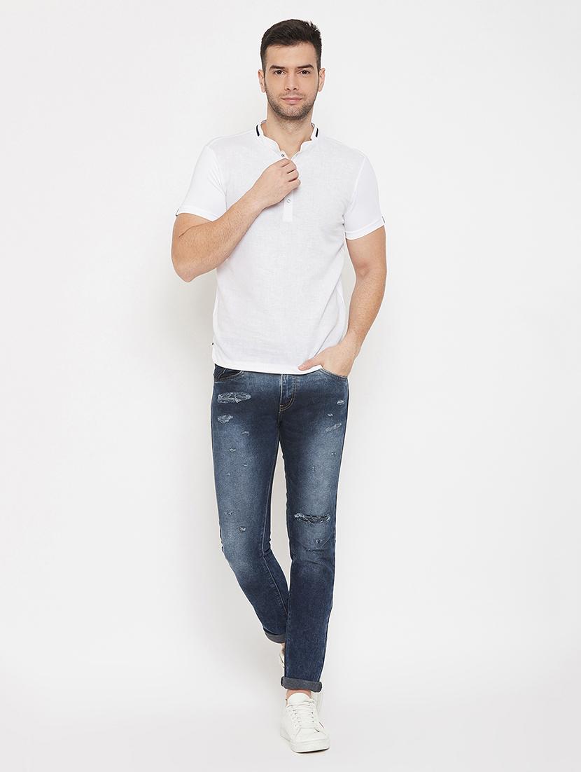 white solid collared t-shirt - 17659309 - Zoom Image - 4