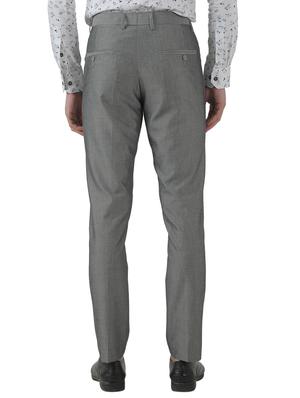 grey solid flat front formal trouser - 17659311 - Standard Image - 3