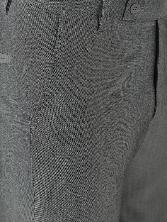grey solid flat front formal trouser - 17659311 - Zoom Image - 5