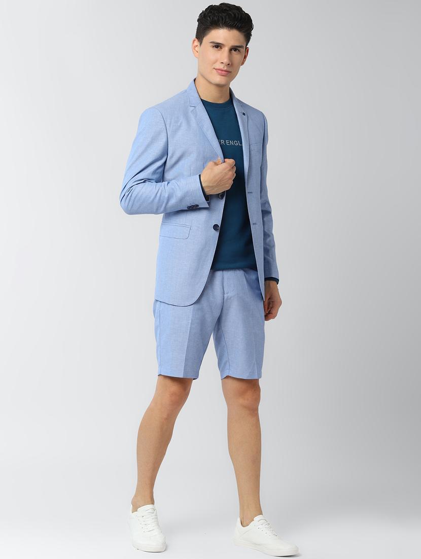 blue solid bermuda shorts - 17659389 - Zoom Image - 4