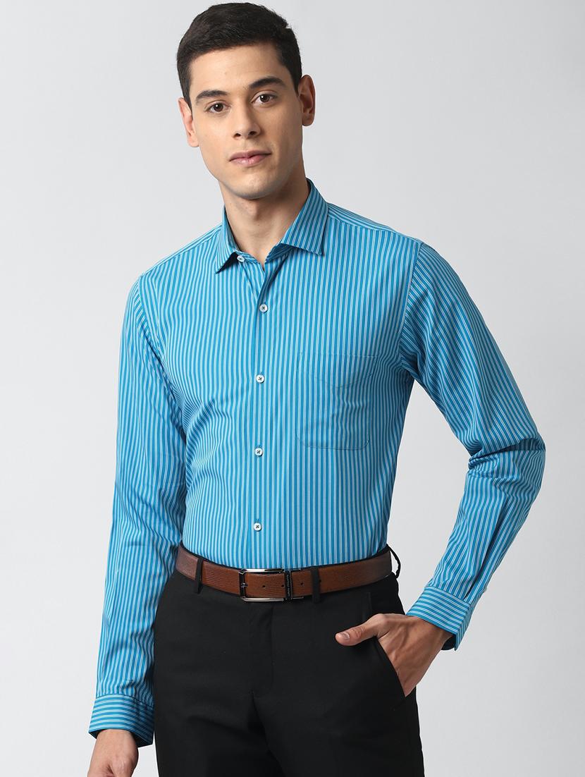 blue striped formal shirt - 17659484 - Zoom Image - 1