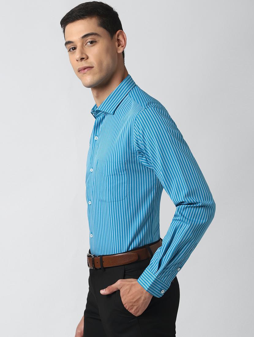 blue striped formal shirt - 17659484 - Zoom Image - 2