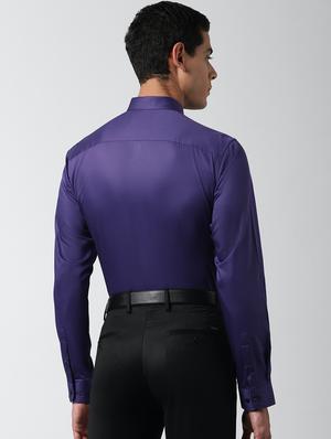 blue solid formal shirt - 17659532 - Standard Image - 3