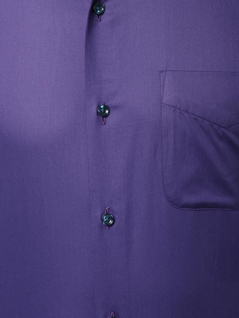 blue solid formal shirt - 17659532 - Zoom Image - 5