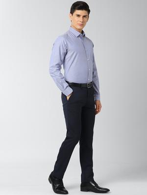 blue solid formal shirt - 17659610 - Standard Image - 4