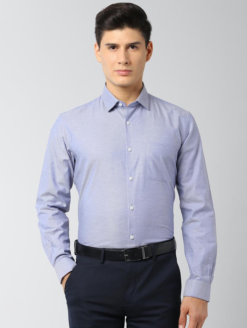 blue solid formal shirt - 17659610 - Zoom Image - 1