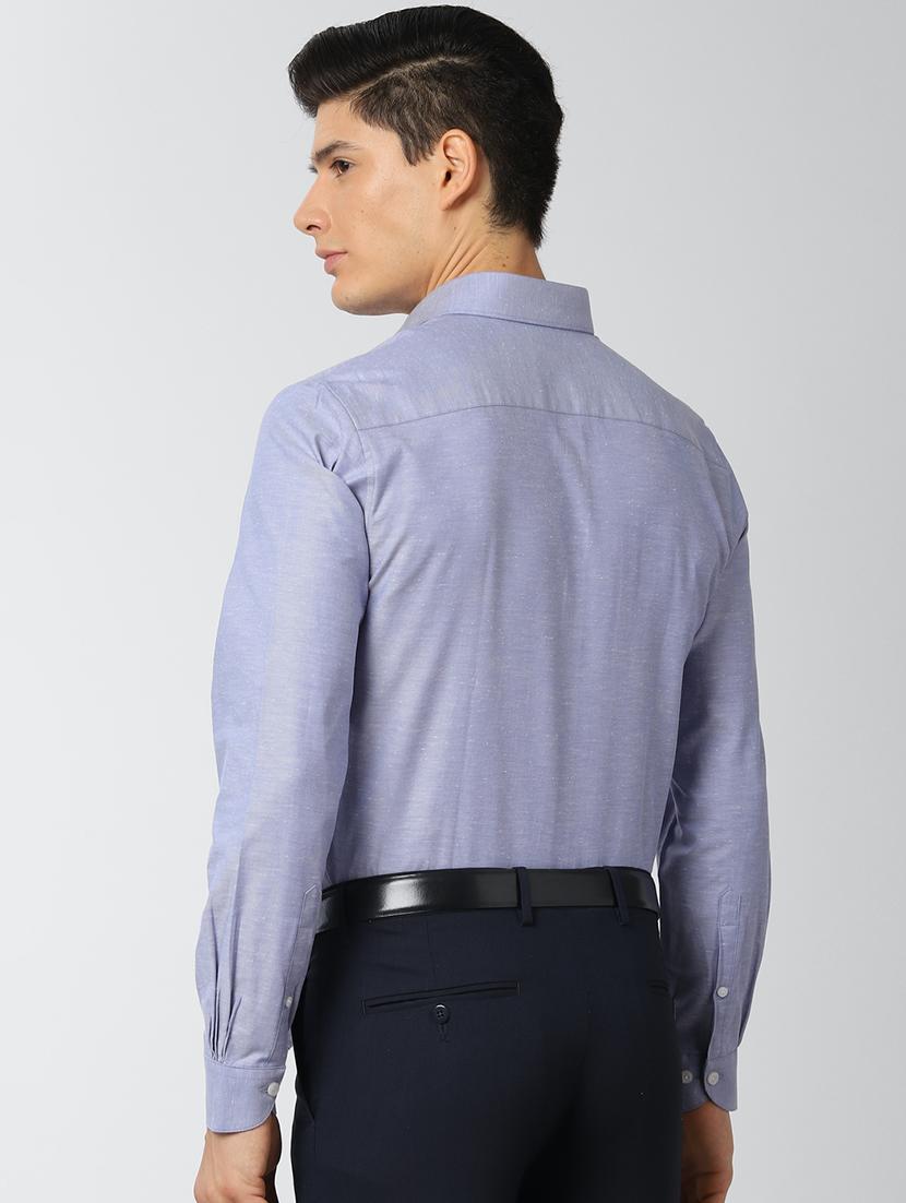 blue solid formal shirt - 17659610 - Zoom Image - 3