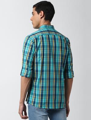 blue checkered casual shirt - 17659704 - Standard Image - 3