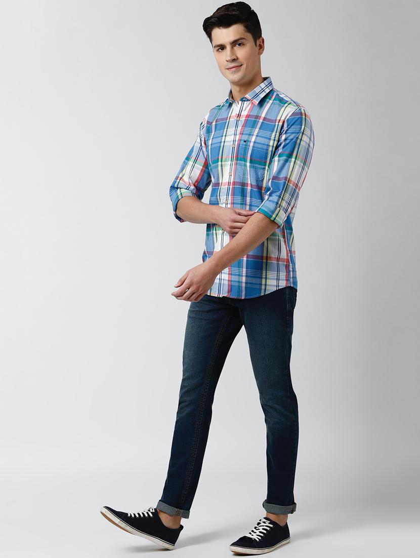 blue checkered casual shirt - 17659715 - Zoom Image - 4