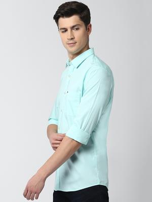 green solid casual shirt - 17659729 - Standard Image - 2
