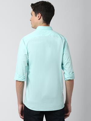 green solid casual shirt - 17659729 - Standard Image - 3