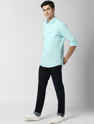 green solid casual shirt - 17659729 - Standard Image - 4