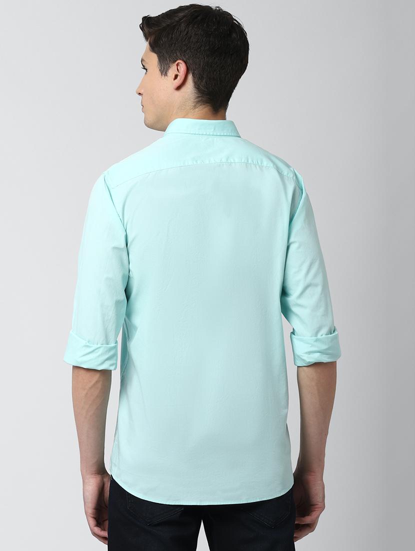 green solid casual shirt - 17659729 - Zoom Image - 3