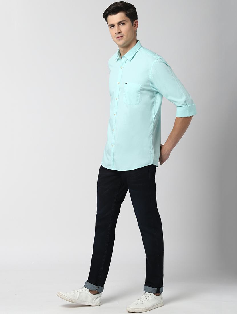 green solid casual shirt - 17659729 - Zoom Image - 4