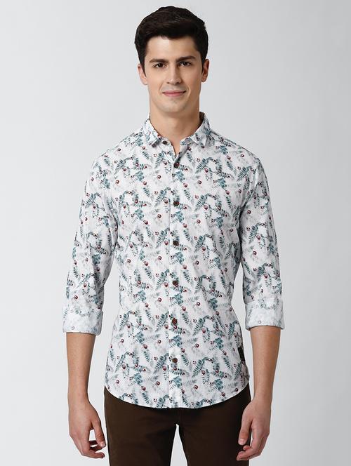 white printed casual shirt - 17659789 - Standard Image - 1