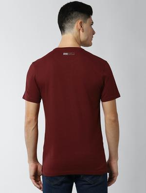 maroon solid pocket t-shirt - 17659976 - Standard Image - 3