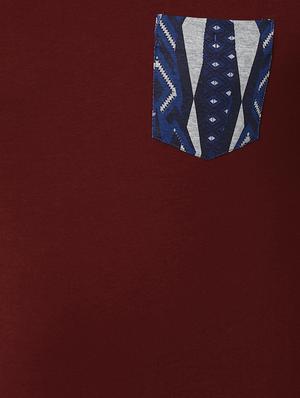 maroon solid pocket t-shirt - 17659976 - Standard Image - 5