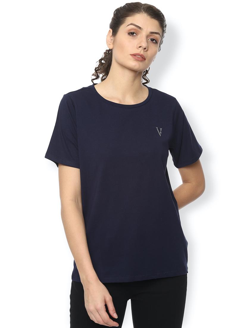 round neck solid tee - 17660183 - Zoom Image - 1