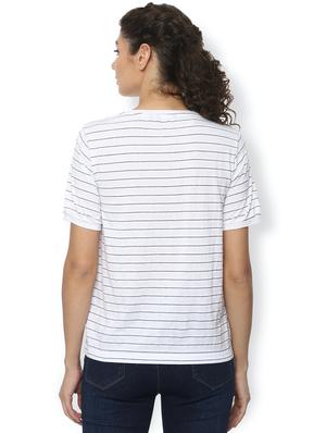 round neck striped tee - 17660184 - Standard Image - 2