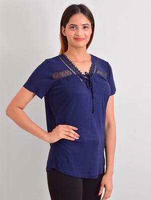 tie up neck solid top - 17661195 - Standard Image - 2