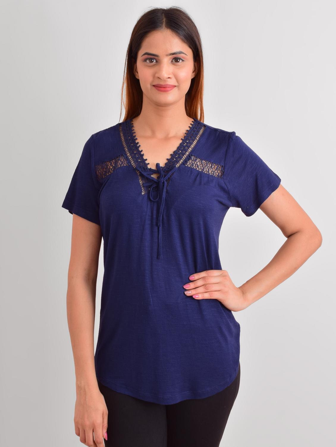 tie up neck solid top - 17661195 - Zoom Image - 1