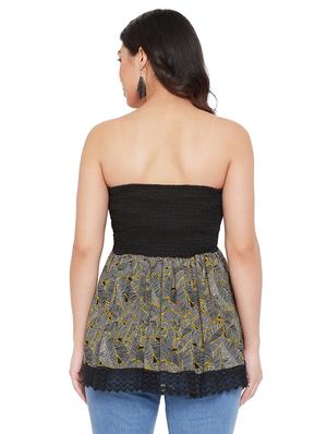 black printed tube top - 17661215 - Standard Image - 3