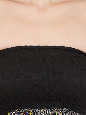 black printed tube top - 17661215 - Standard Image - 5
