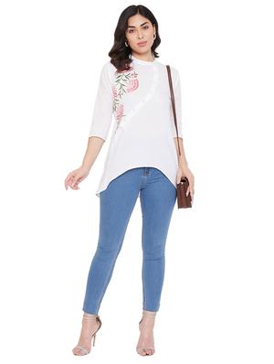 mandarin neck asymmetric tunic - 17661221 - Standard Image - 4