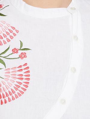 mandarin neck asymmetric tunic - 17661221 - Standard Image - 5